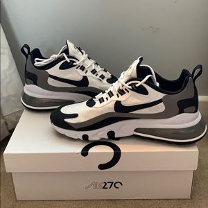 Nike Air Max 270 React (White/Black-MTLC PEWTER)